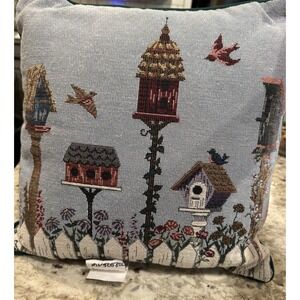 Vintage Riverdale Tapestry Throw Pillow Winter Spices Flowers Christmas 16"x16"